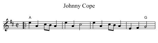 Johnny Cope - staff notation