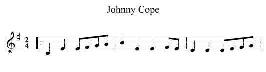 Johnny Cope - staff notation
