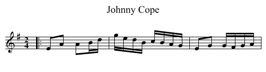 Johnny Cope - staff notation