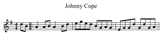 Johnny Cope - staff notation
