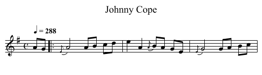 Johnny Cope - staff notation