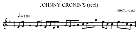 JOHNNY CRONIN'S (reel) - staff notation