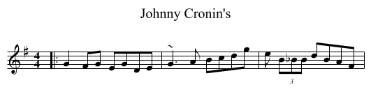 Johnny Cronin's - staff notation