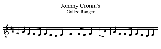 Johnny Cronin's - staff notation