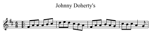 Johnny Doherty's - staff notation