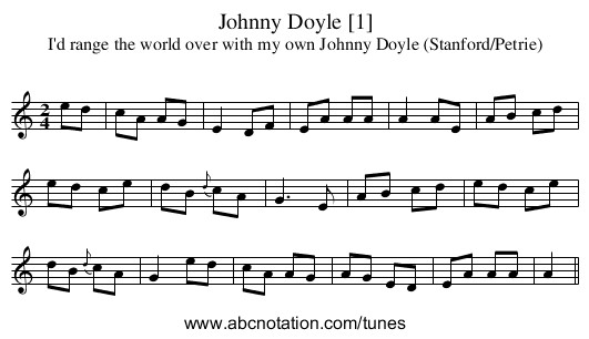 Johnny Doyle [1] - staff notation