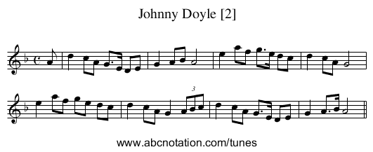 Johnny Doyle [2] - staff notation