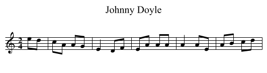 Johnny Doyle - staff notation