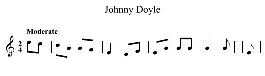 Johnny Doyle - staff notation