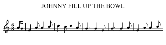 JOHNNY FILL UP THE BOWL - staff notation