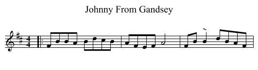 Johnny From Gandsey - staff notation