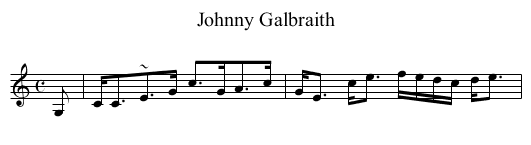 Johnny Galbraith - staff notation