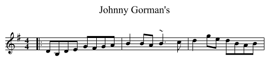 Johnny Gorman's - staff notation