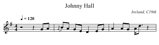 Johnny Hall - staff notation