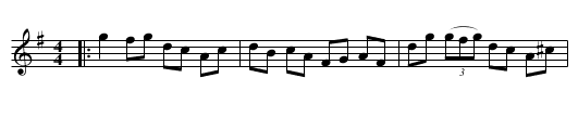 Johnny has gone to France - staff notation