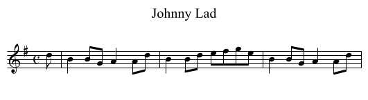 Johnny Lad - staff notation
