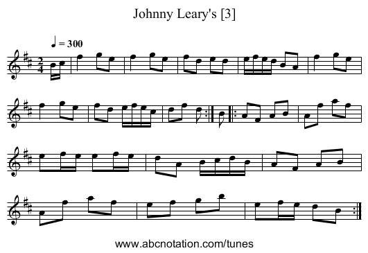 Johnny Leary's [3] - staff notation