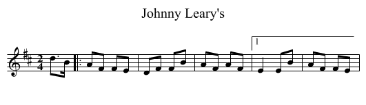Johnny Leary's - staff notation