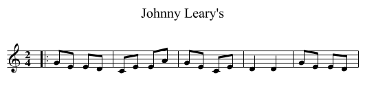 Johnny Leary's - staff notation