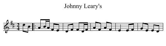Johnny Leary's - staff notation