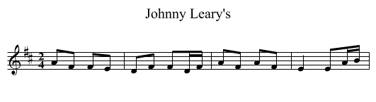 Johnny Leary's - staff notation