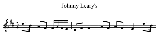Johnny Leary's - staff notation