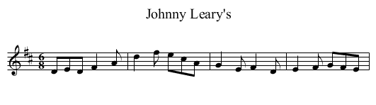 Johnny Leary's - staff notation