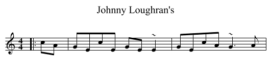 Johnny Loughran's - staff notation