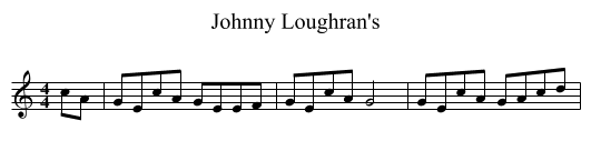 Johnny Loughran's - staff notation