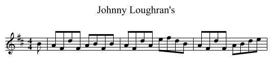 Johnny Loughran's - staff notation