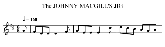 JOHNNY MACGILL'S JIG, The - staff notation