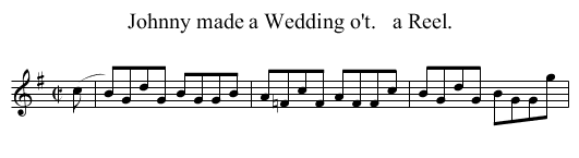 Johnny made a Wedding o't.   a Reel. - staff notation