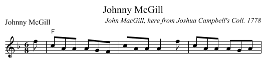 Johnny McGill - staff notation