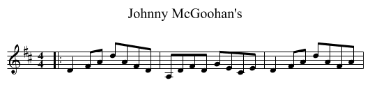 Johnny McGoohan's - staff notation