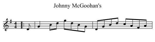 Johnny McGoohan's - staff notation