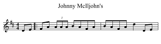 Johnny McIljohn's - staff notation