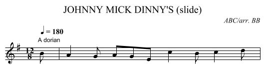 JOHNNY MICK DINNY'S (slide) - staff notation