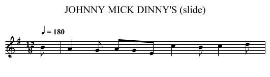 JOHNNY MICK DINNY'S (slide) - staff notation