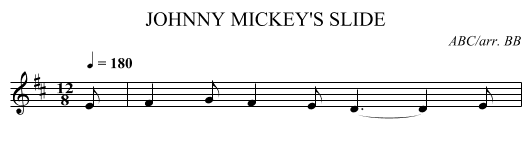 JOHNNY MICKEY'S SLIDE - staff notation