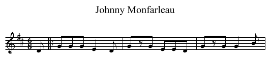 Johnny Monfarleau - staff notation