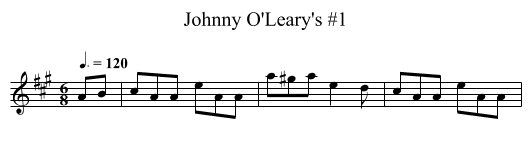 Johnny O'Leary's #1 - staff notation