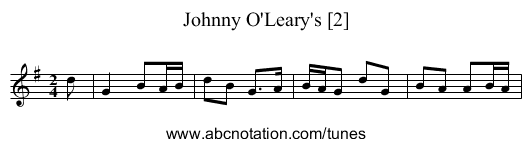 Johnny O'Leary's [2] - staff notation