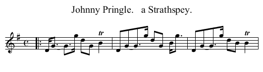 Johnny Pringle.   a Strathspey. - staff notation