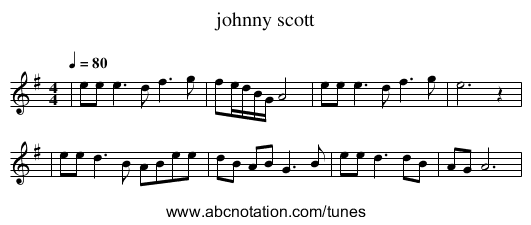 johnny scott - staff notation