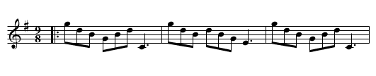 Johnny shake Hands - staff notation