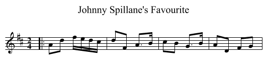 Johnny Spillane's Favourite - staff notation