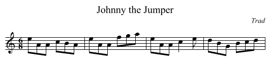 Johnny the Jumper - staff notation