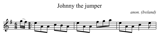Johnny the jumper - staff notation