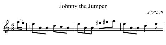 Johnny the Jumper - staff notation