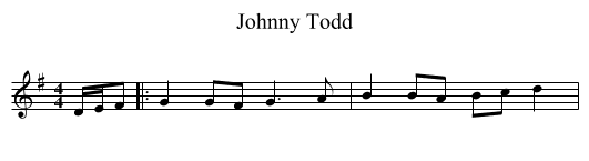 Johnny Todd - staff notation
